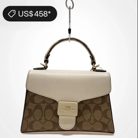 Coach Leopard and White Satchel - Picture 3 of 17